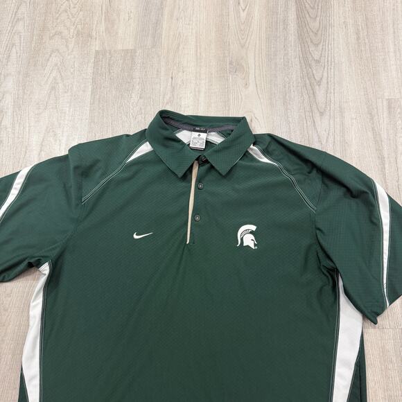 Nike Michigan State Spartans Polo Shirt Men's XL Dri-Fit NCAA College NCAA MSU - Picture 2 of 8